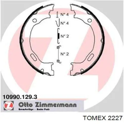 Колодки ручника 2227 Tomex