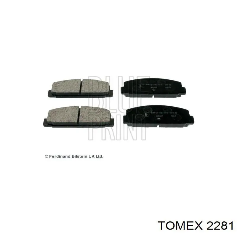 2281 Tomex колодки ручника (стояночного тормоза)