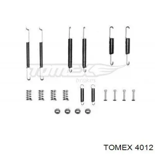 Монтажный комплект задних барабанных колодок 4012 Tomex