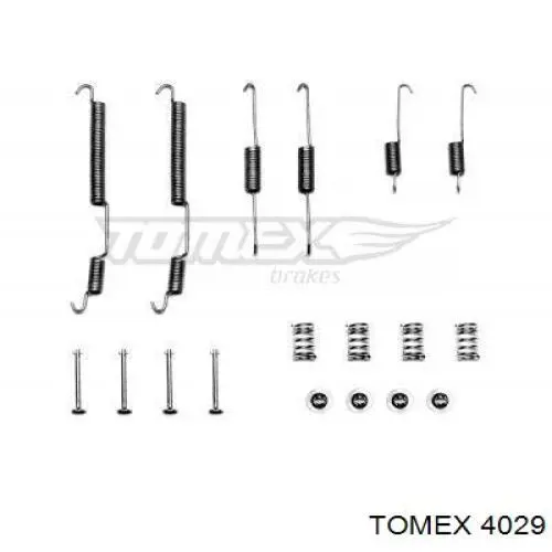 Монтажный комплект задних барабанных колодок 4029 Tomex