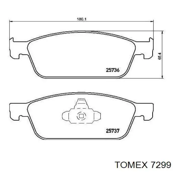 7299 Tomex disco do freio dianteiro