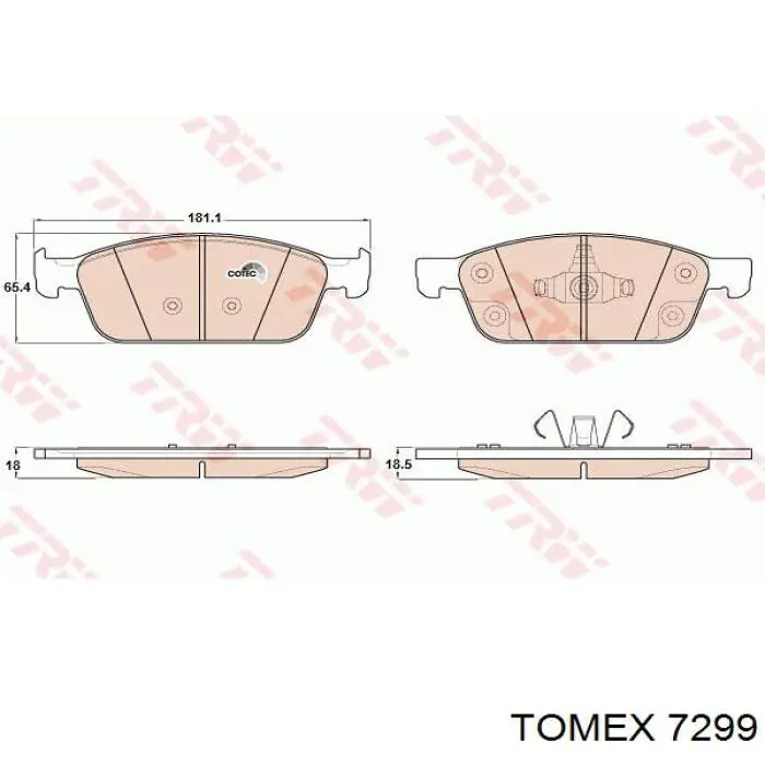 7299 Tomex Диск тормозной передний