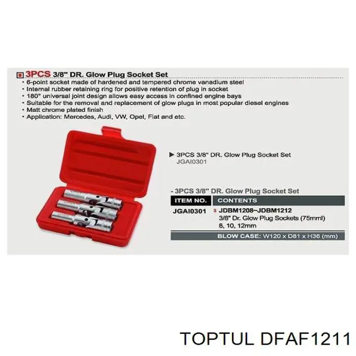  Toptul DFAF1211 цена, от 33.97 USD