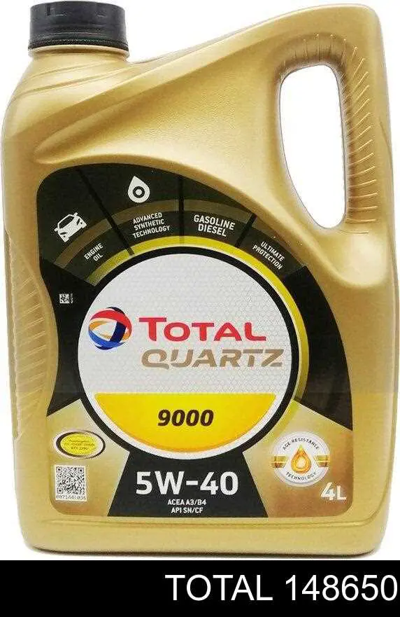 Моторное масло Total QUARTZ 9000 5W-40 Синтетическое 5л (148650)