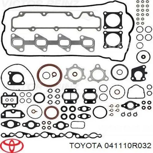 041110R032 Toyota комплект прокладок двигателя полный