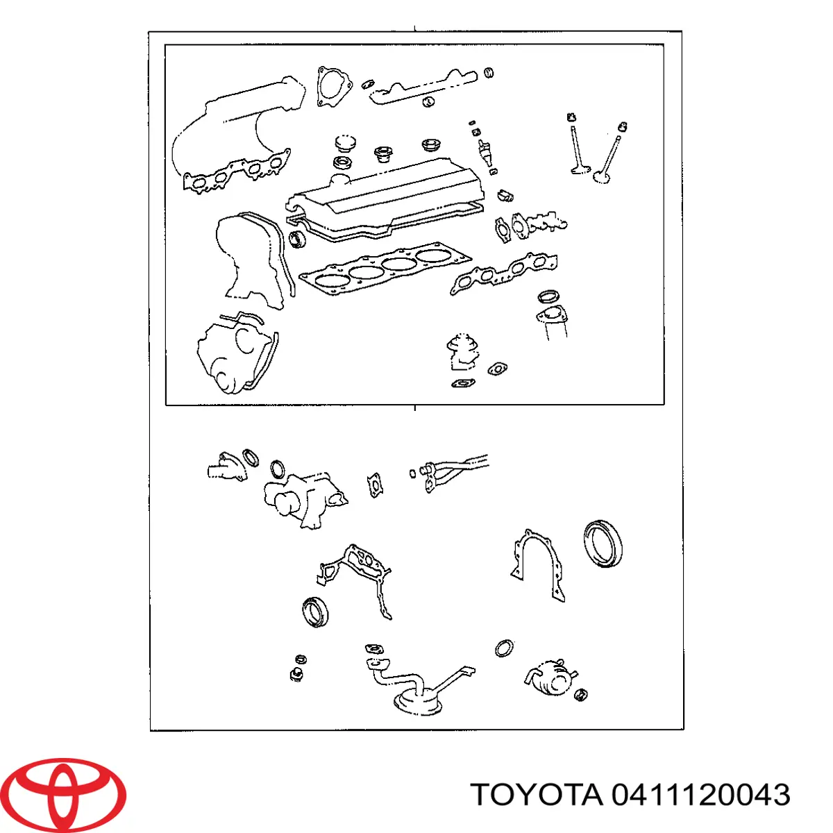 0411120043 Toyota комплект прокладок двигателя полный