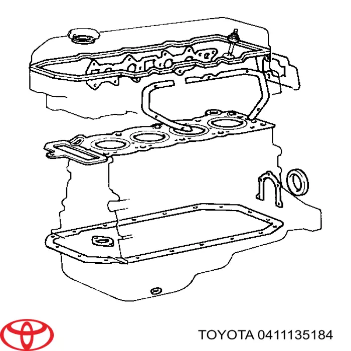 Комплект прокладок двигателя 0411135022 Toyota