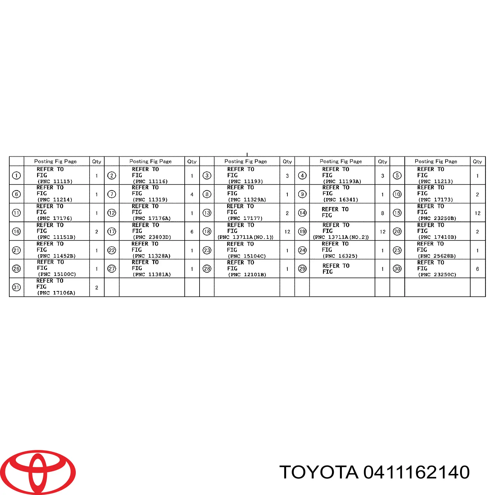 0411162140 Toyota 