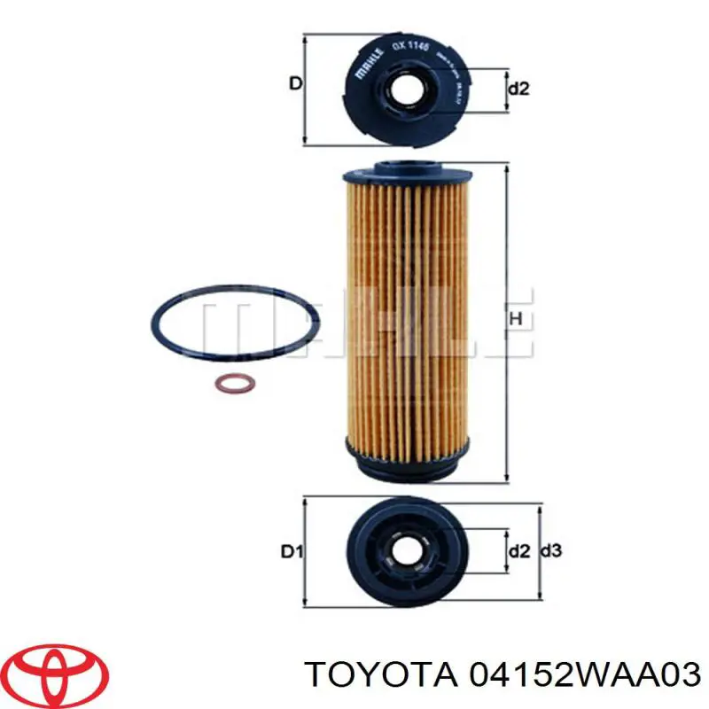 04152WAA03 Toyota filtro de óleo