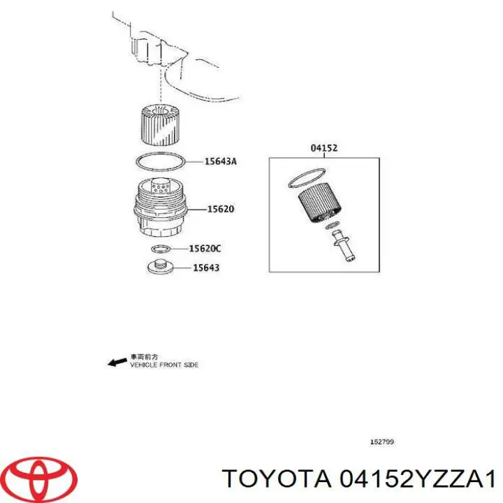 Масляный фильтр 04152YZZA1 Toyota