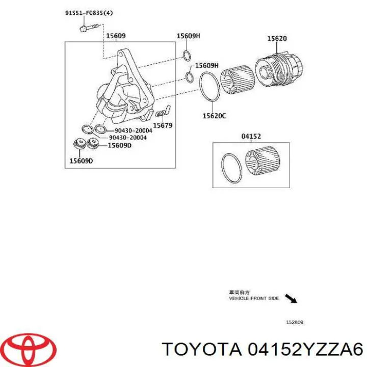 Масляный фильтр 04152YZZA6 Toyota