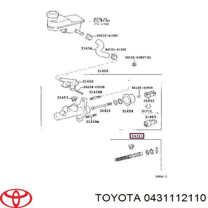 0431112110 Toyota ремкомплект главного тормозного цилиндра