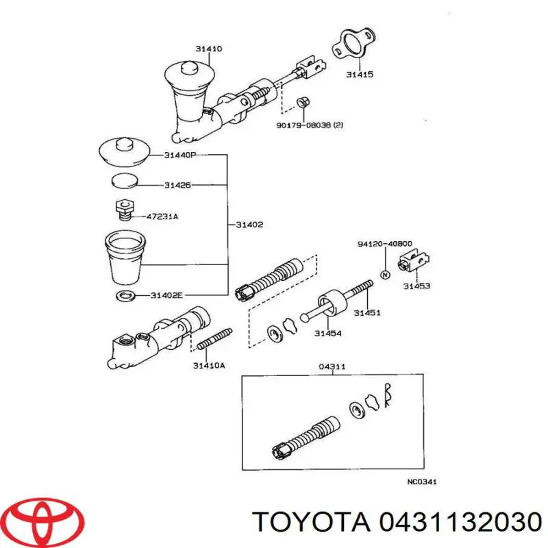 0431132030 Toyota ремкомплект главного цилиндра сцепления