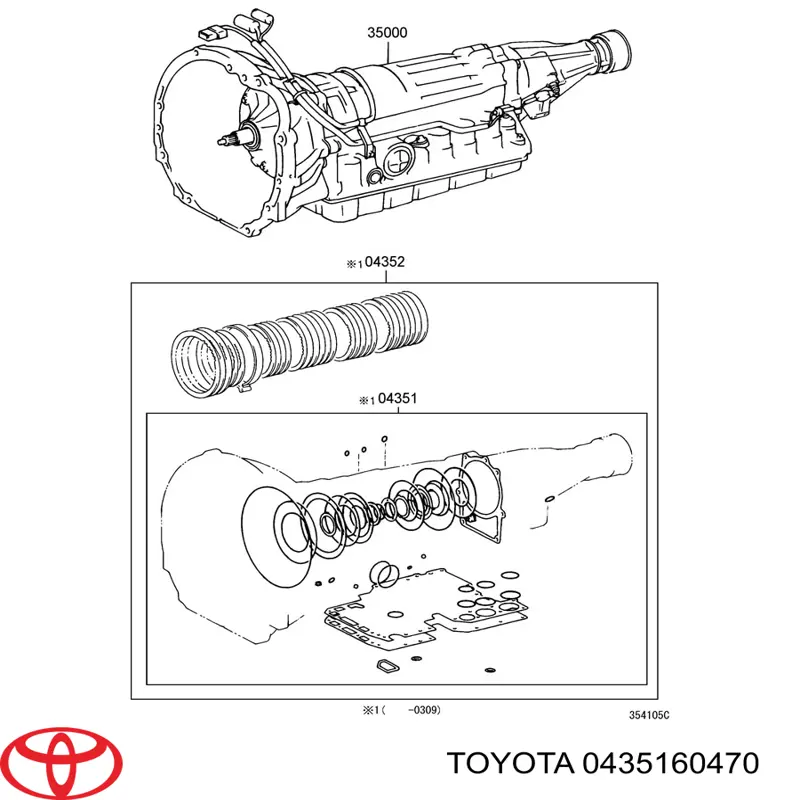 Ремкомплект АКПП Toyota 435160470 цена, от 221.59 USD