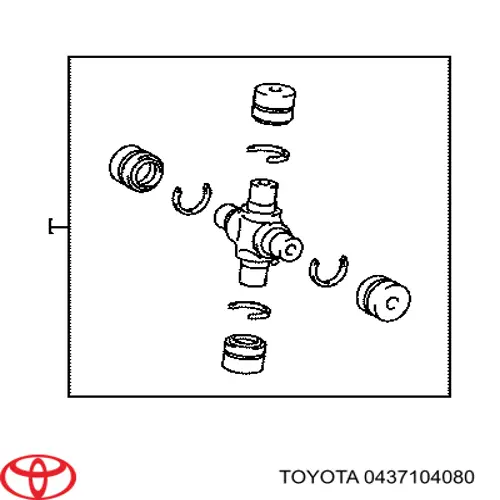 0437104080 Toyota cruzeta da junta universal traseira