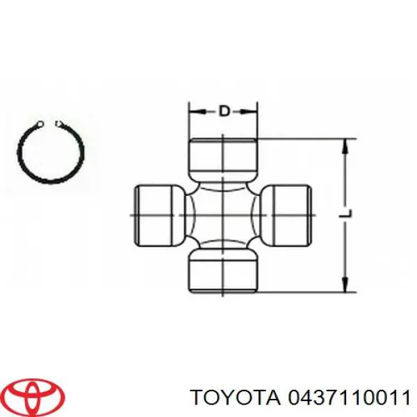 0437110010 Toyota крестовина карданного вала заднего