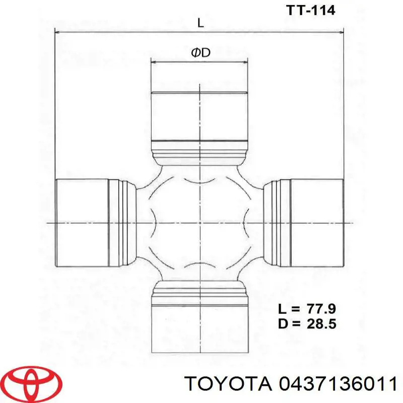 Крестовина заднего карданного вала  Toyo TT114 цена, от 7.71 USD