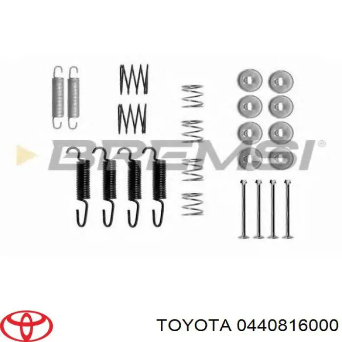 Монтажный комплект задних барабанных колодок 0440816000 Toyota