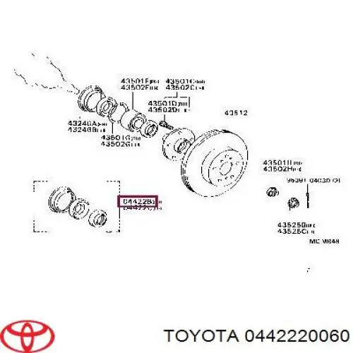 Купить 0442220060 Toyota Сальник передней ступицы