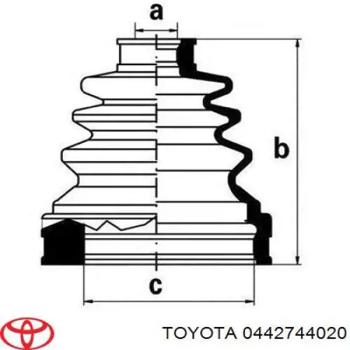 0442744020 Toyota пыльники шрусов передней полуоси, комплект
