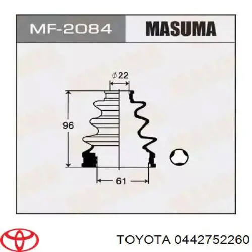 Чехол шруса Toyota 0442752260 цена, от 17.01 USD