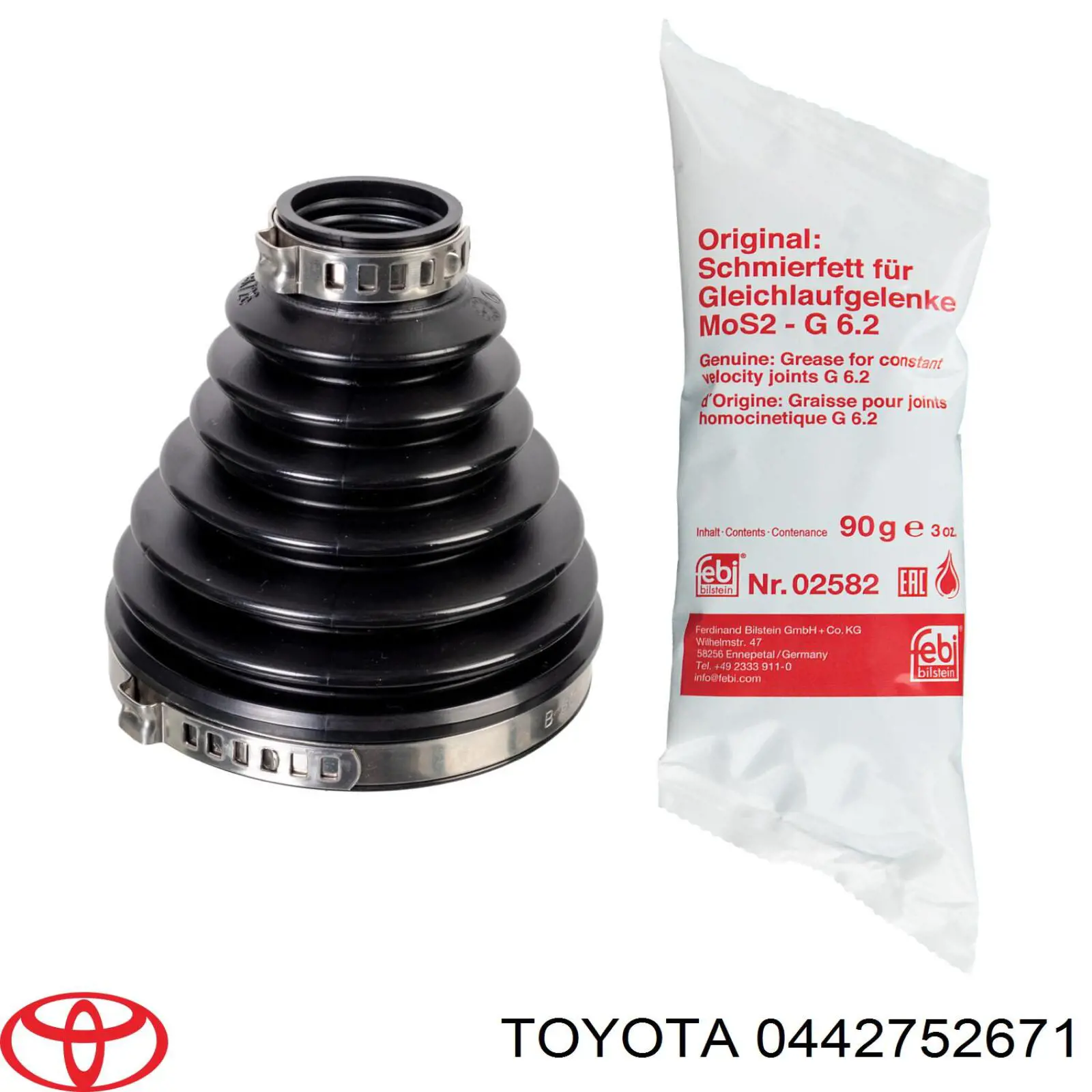 0442752671 Toyota botas de proteção de juntas homocinéticas do semieixo dianteiro, kit