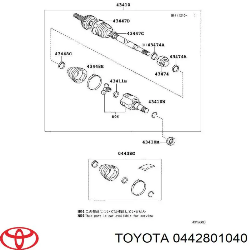 0442801040 Toyota 