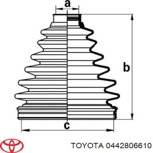 Пыльник ШРУСа передней полуоси внутренний правый TOYOTA 0442806610