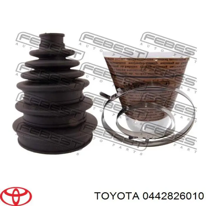 04438YZZA6 Toyota botas de proteção de juntas homocinéticas do semieixo dianteiro, kit