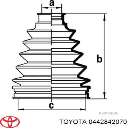 Fuelle, árbol de transmisión delantero exterior 0442842070 Toyota