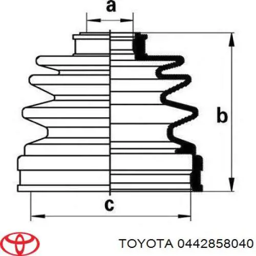 0442858040 Toyota пыльники шрусов передней полуоси, комплект