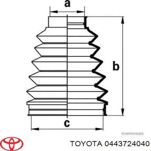 Пыльник шарнира угловых скоростей внутренний передний Toyota 0443724040 цена, от 11.09 USD