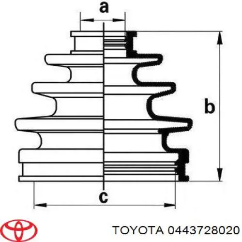 0443728020 Toyota Пыльник шарнира угловых скоростей внутренний задний