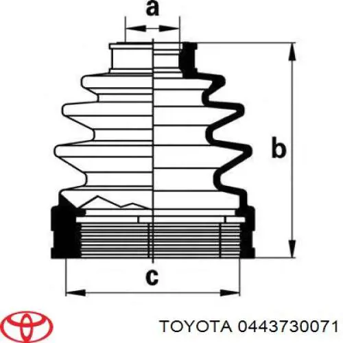 Пильник ШРУСа внутрішній, передній піввісі 0443730071 Toyota/Lexus