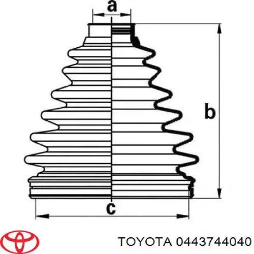 Пыльник шарнира угловых скоростей внутренний передний правый Toyota 0443744040 цена, от 42.38 USD