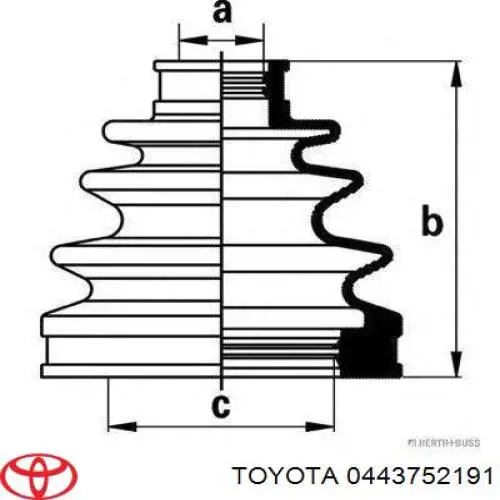 Купить 0443752191 Toyota Пыльник гранаты внутренний, передней полуоси