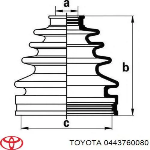 Пыльник ШРУСа передней полуоси внутренний Toyota 0443760080