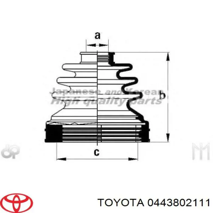 0443802111 Toyota пыльник шруса передней полуоси внутренний