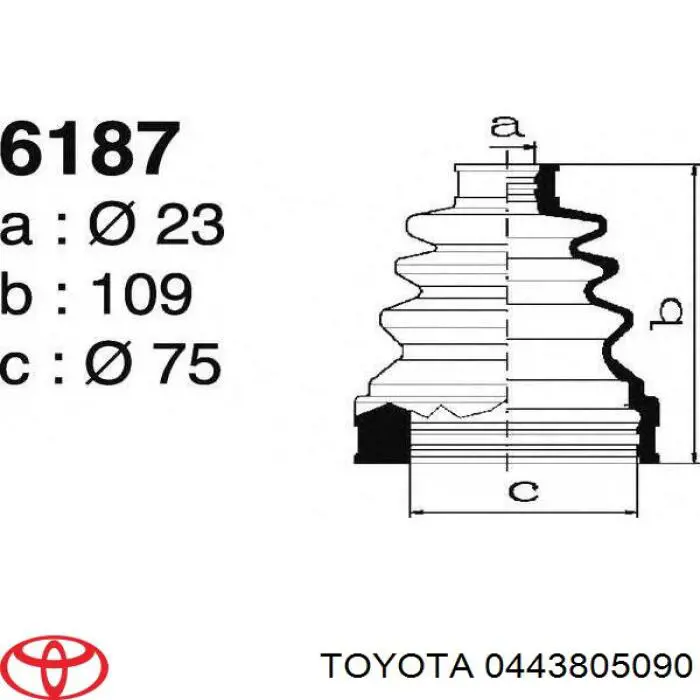 Пыльник шарнира угловых скоростей внутренний передний Toyota 0443805090 цена, от 5.97 USD