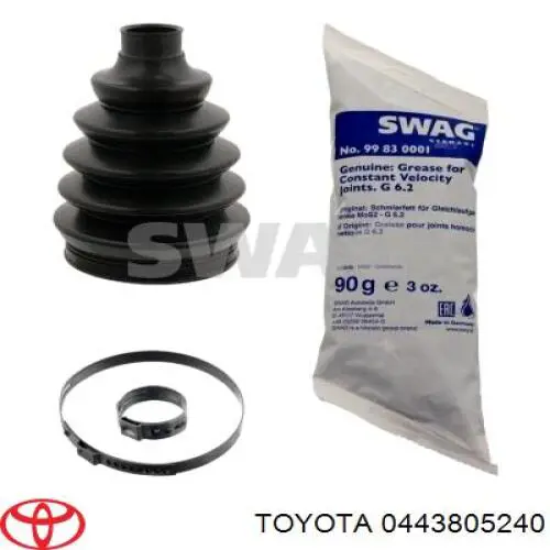 0443805240 Toyota bota de proteção externa de junta homocinética do semieixo dianteiro