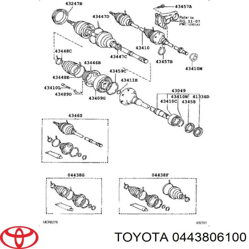 Пыльник ШРУСа наружный 0443806100 Toyota