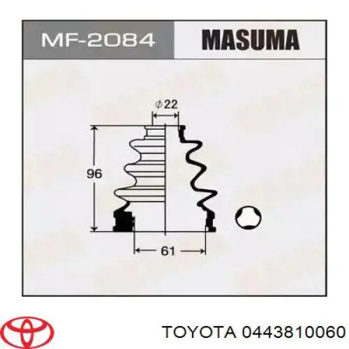 Пыльник ШРУСа наружный 0443810060 Toyota