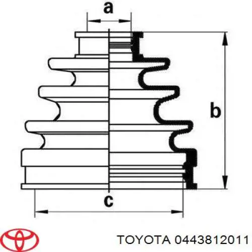 0443812011 Toyota пыльник шруса передней полуоси внутренний