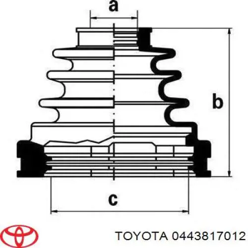 Купить 0443817012 Toyota Пыльник гранаты наружный, передний
