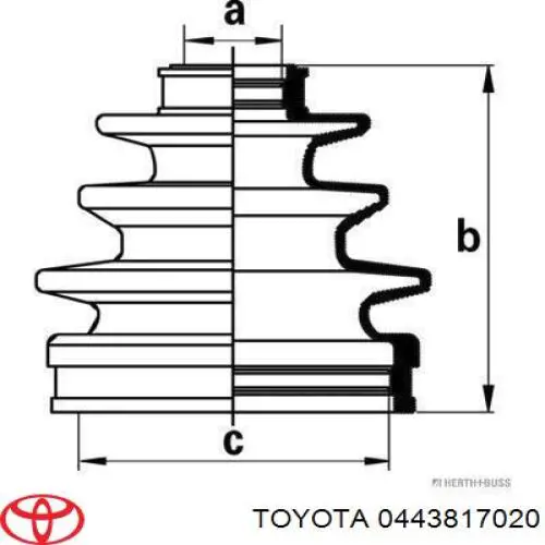 443817020 Toyota пыльники шрусов передней полуоси, комплект