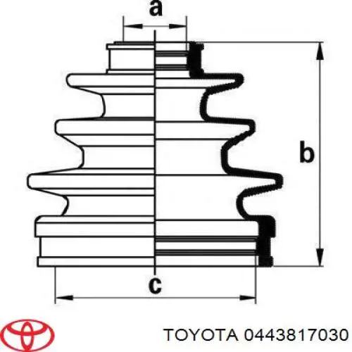 0443817030 Toyota Пыльник ШРУСа передней полуоси внутренний