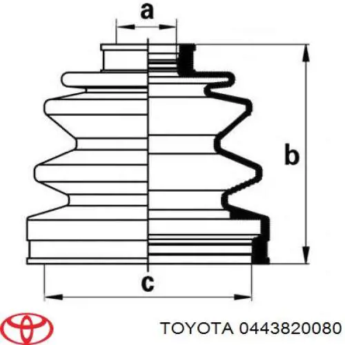 0443820080 Toyota пыльник шруса передней полуоси внутренний