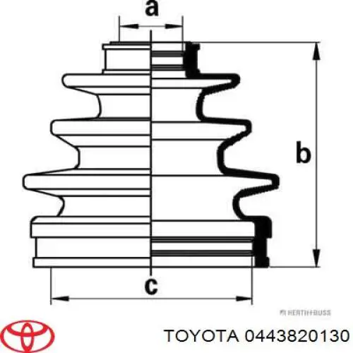 0443820130 Toyota пыльники шрусов передней полуоси, комплект