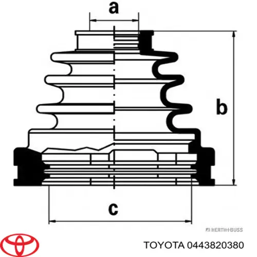 Пыльник ШРУСа передней полуоси внутренний правый 0443820380 Toyota