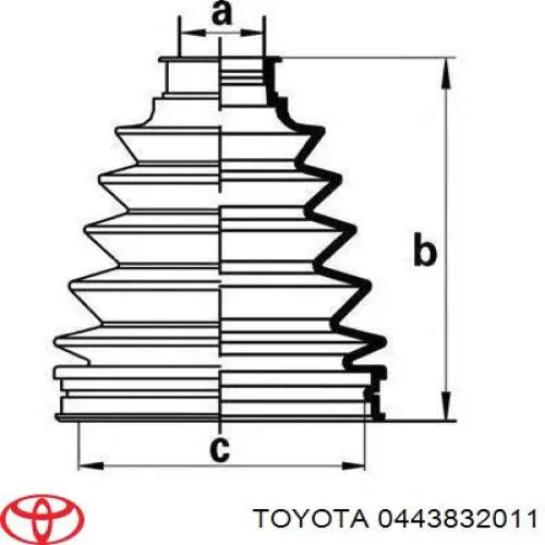 Пыльник ШРУСа внутренний 0443832011 Toyota